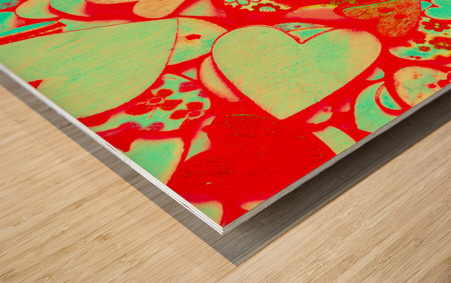 Pops of button romance Wood print