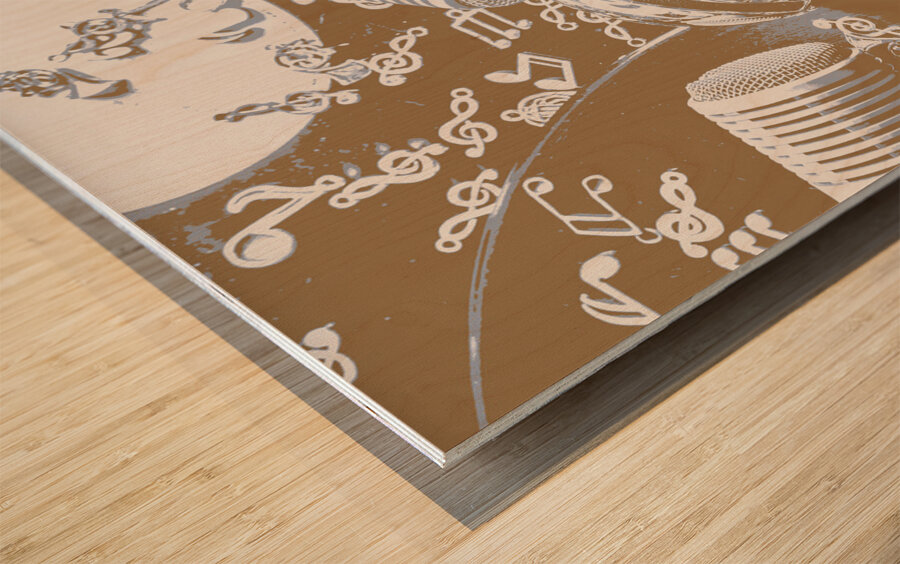 Recording pop Wood print