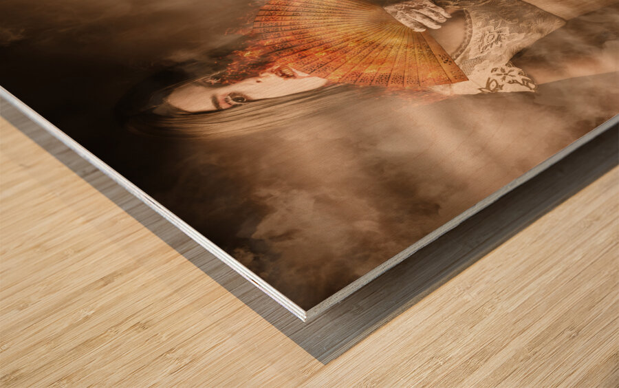 Fantasy fine art portrait. Elegant vampire woman Wood print