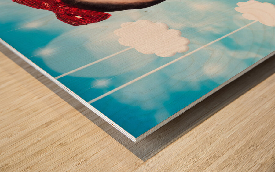 Inspire to create. Pinup your dreams to the sky Wood print
