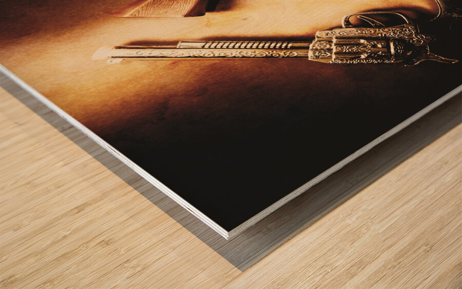 Wild west cap guns Wood print