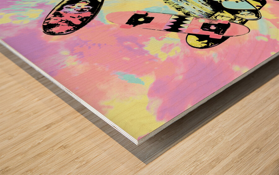 Street sk8 pop art Wood print
