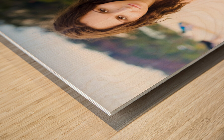 Beach holiday star Wood print