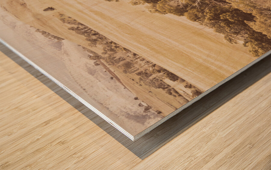 Rivers of pastoral wash Wood print