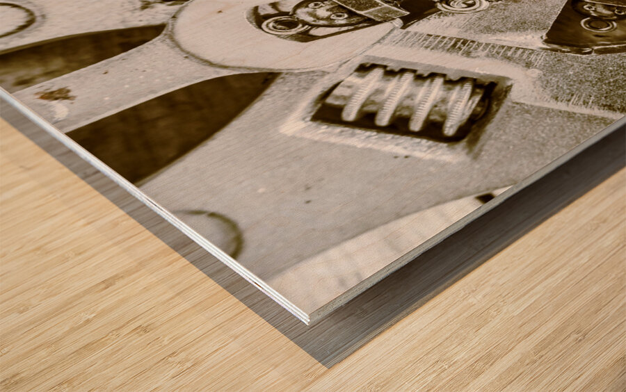 Old hardware upgrade Wood print