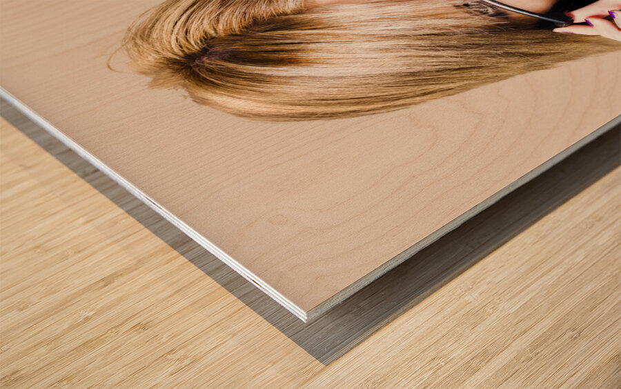 Isolated Sexy Girl Wearing Glasses On White Wood print