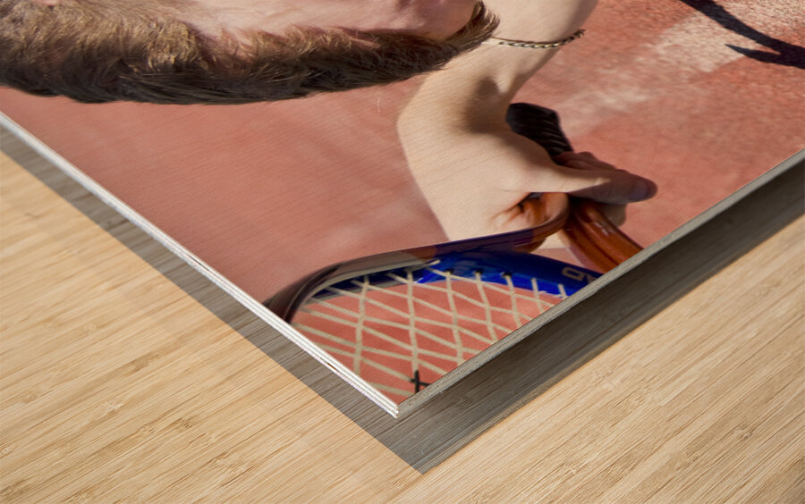 Tennis Player Tantrum Wood print