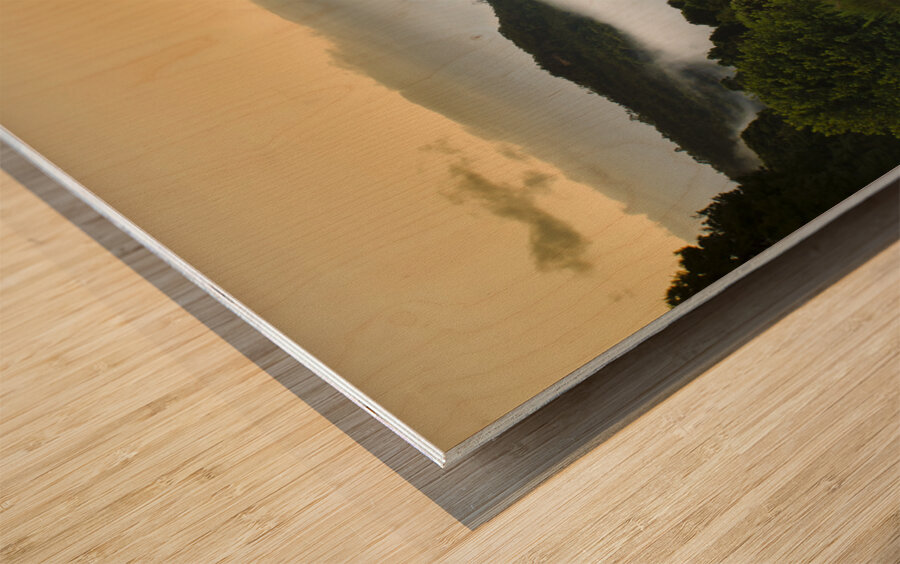 Sunrise over Mount Waratah in Tasmania Australia Wood print