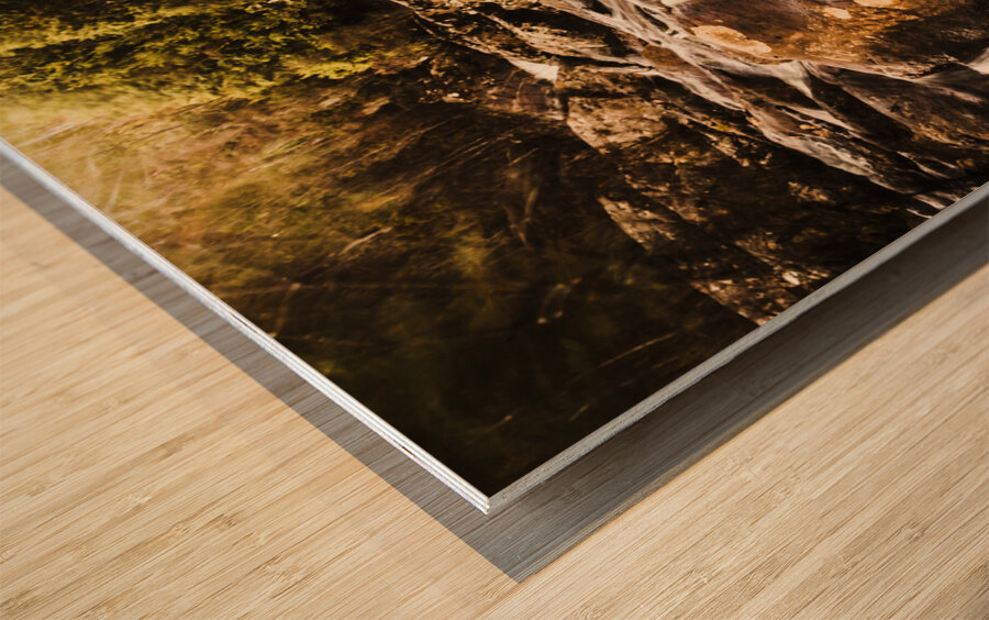 Temperate highland water fall Wood print