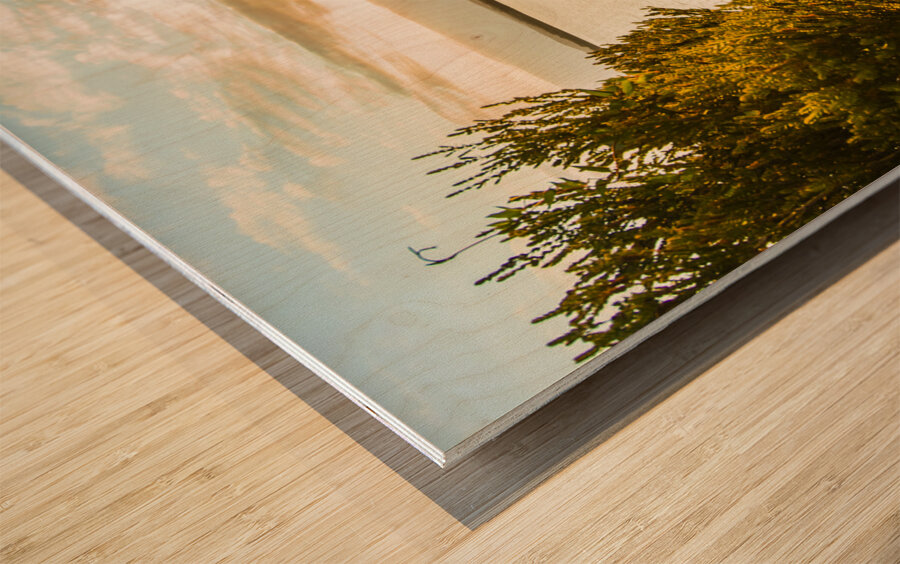 Harbouring a colourful vista Wood print