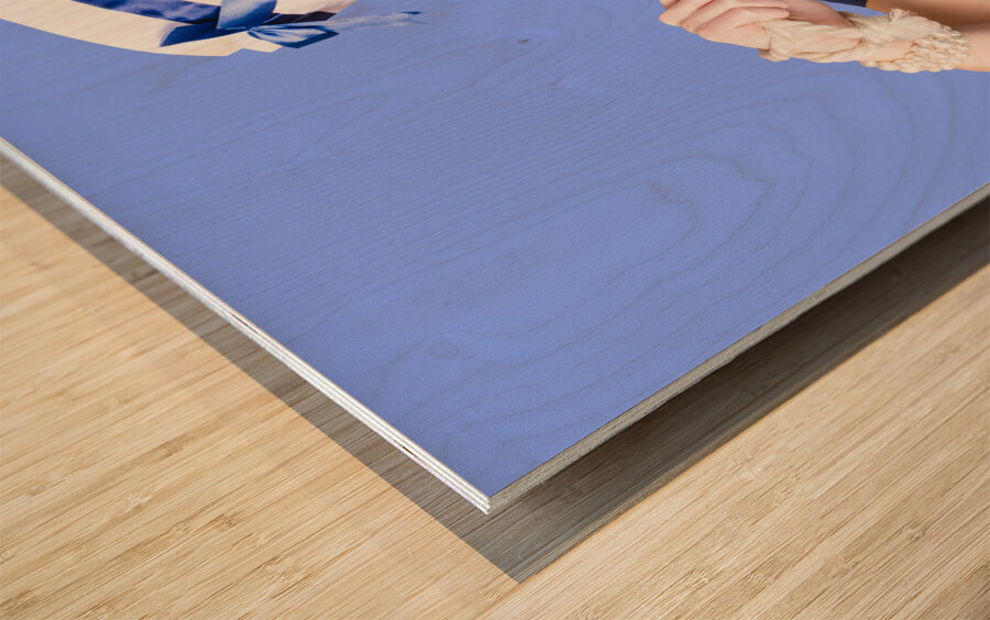 Navy pin up poster girl breaking rope  Wood print