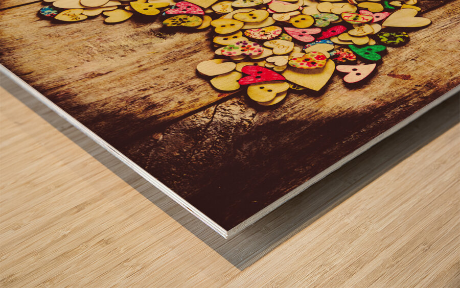 Pop heart togetherness Wood print