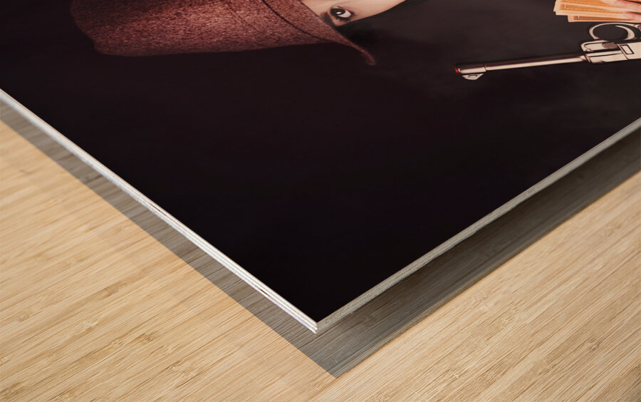 Gangster And Her Gun Wood print