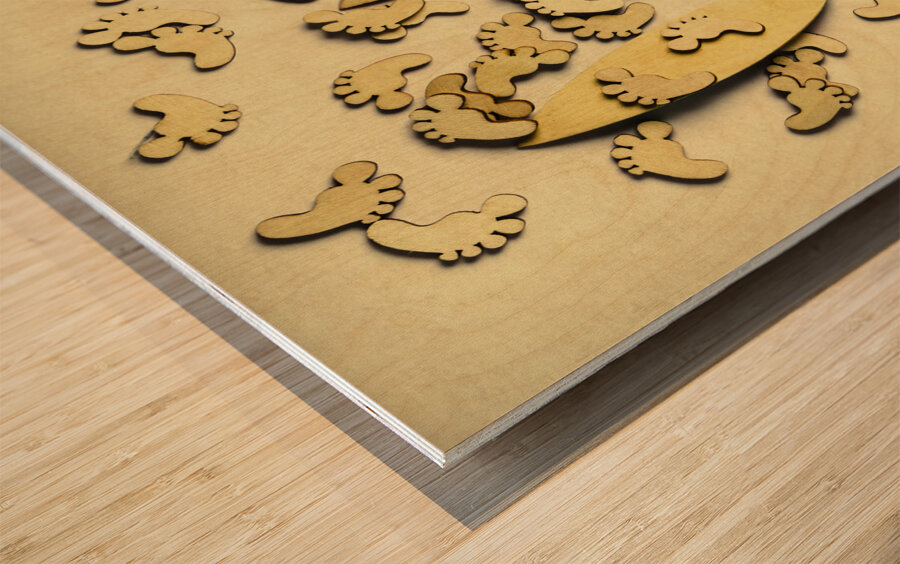 Wooden wave riders Wood print