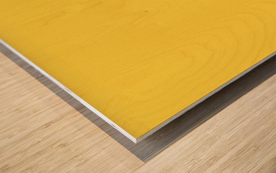 Pinup woman ordering organic fruit on banana phone Wood print