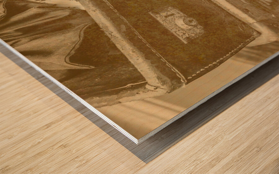 Vintage travel stack Wood print