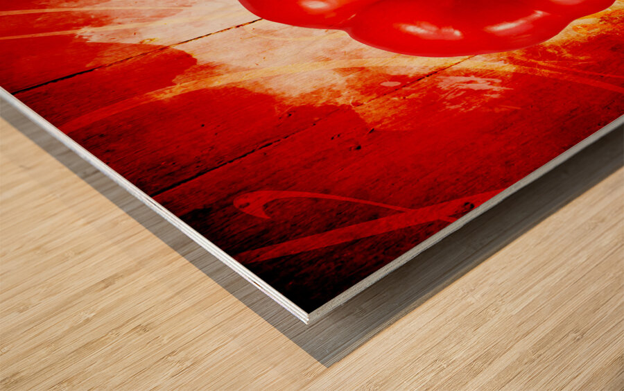 Kitchen red pepper art Wood print