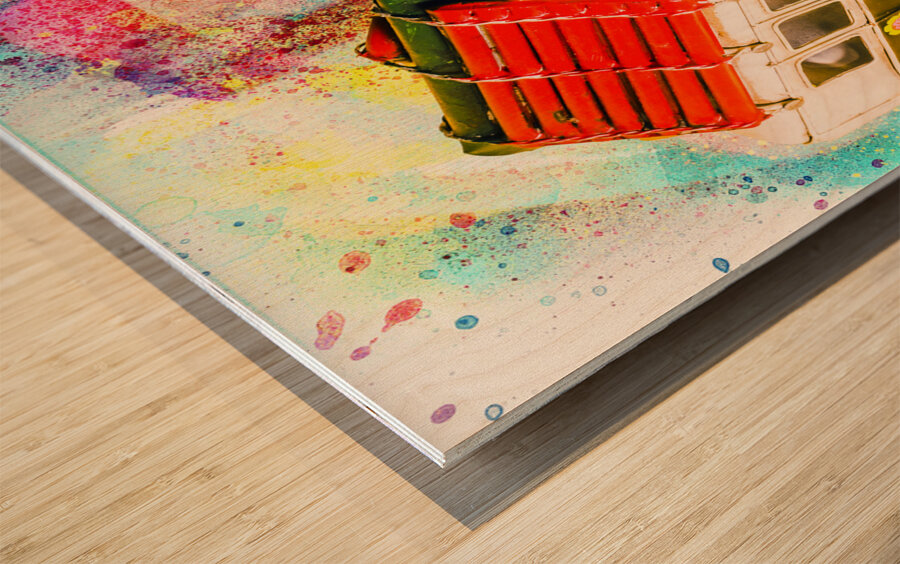 Magic Bus Wood print