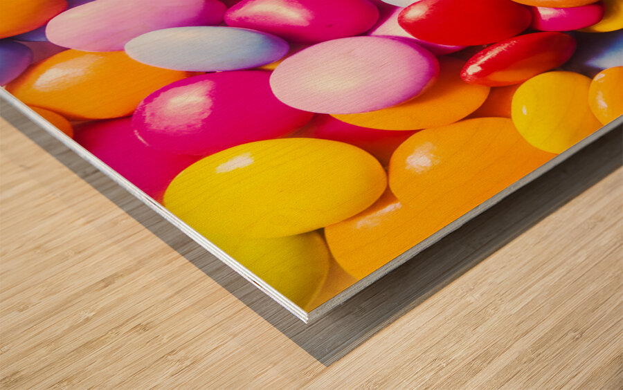 Rainbow Chocolate  Wood print