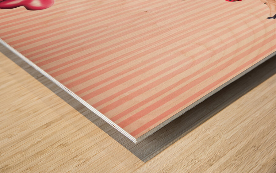 Group of 10 beautiful pinup girls in retro fashion Wood print