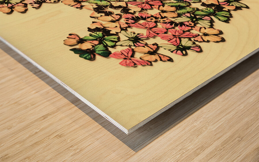 Nesting heart Wood print