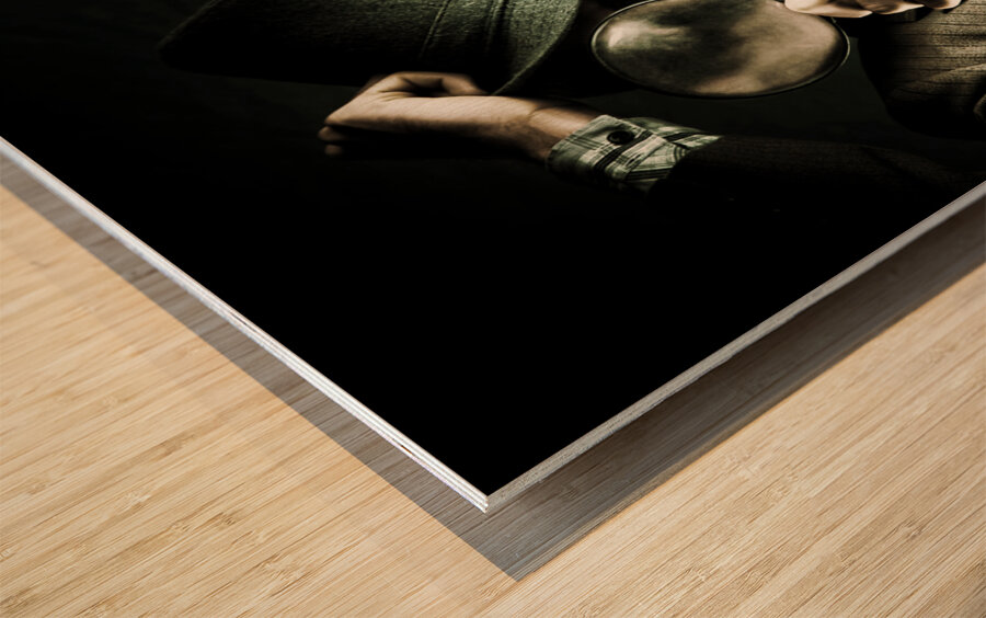 Security Detective With Magnifying Glass Wood print