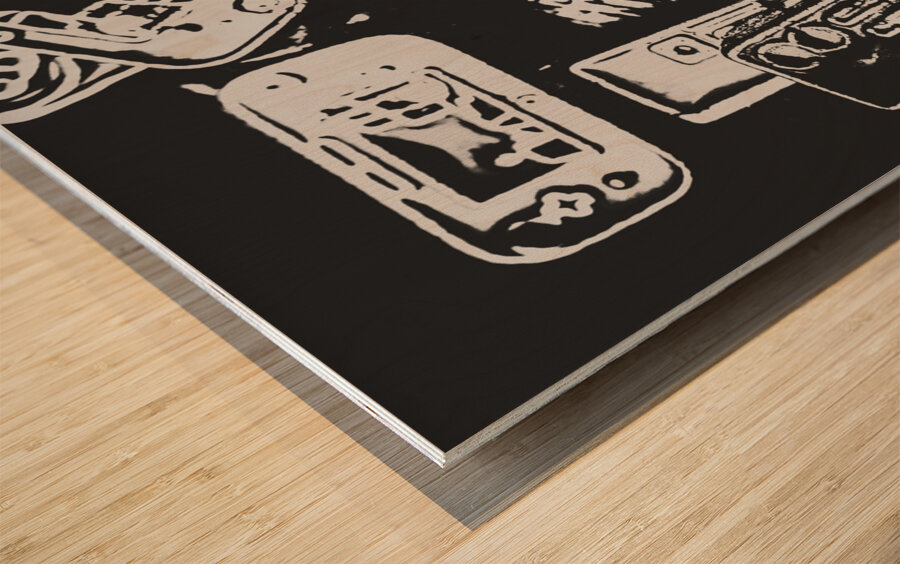 Game play in blocks and lines Wood print