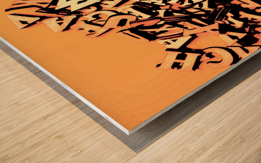 Untold word play Wood print