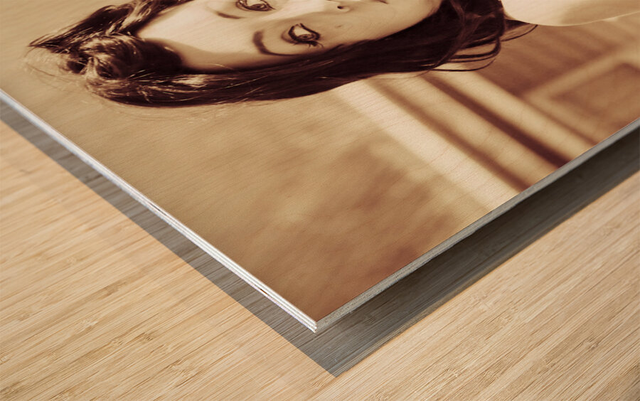 Parkbench pinup Wood print