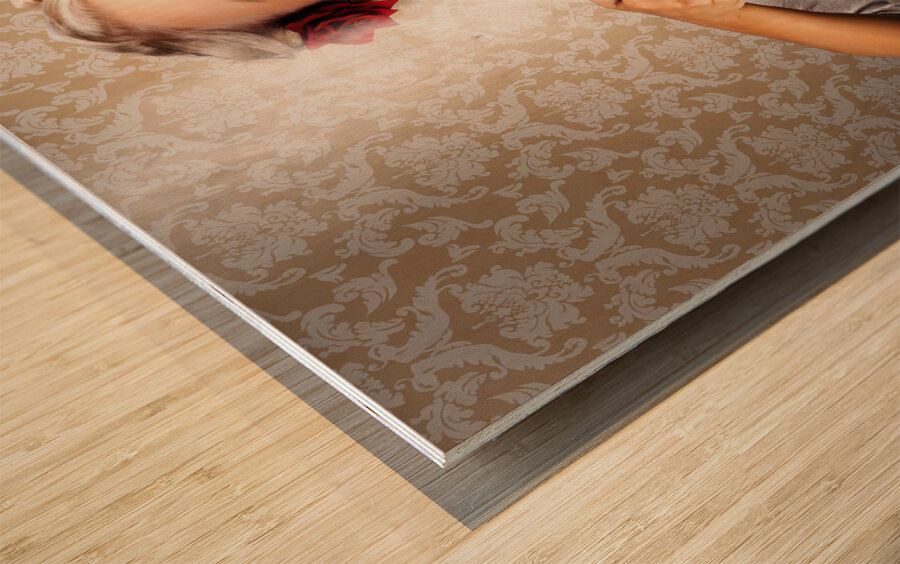 Vintage Coffee Woman Holding Hot Tea Pot Wood print