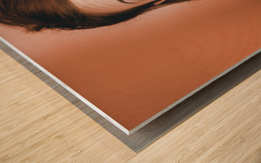 Surprised Young Woman Getting Valentine Flower Wood print