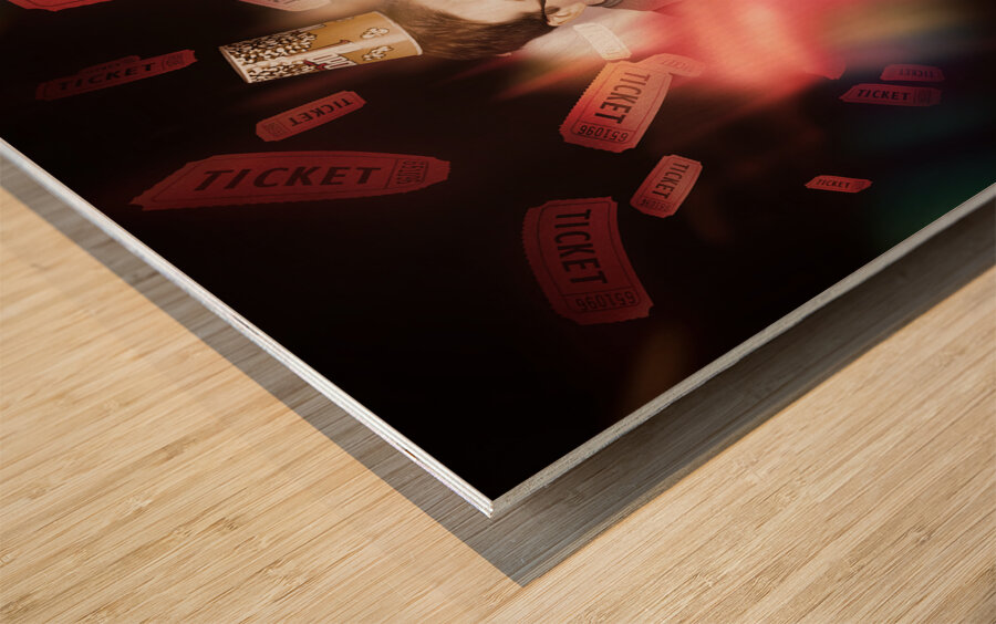 Comedy entertainment man on theater stage Wood print