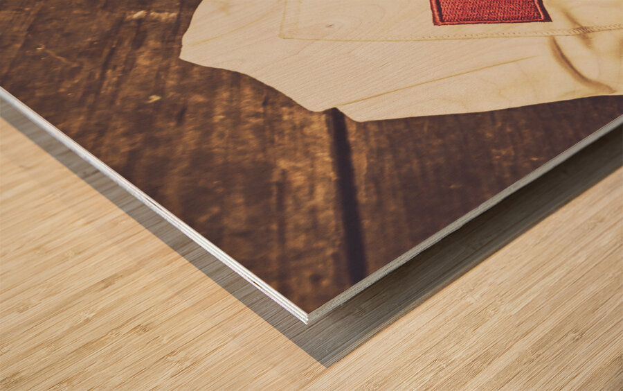 Antique nurses hat with red cross emblem Wood print