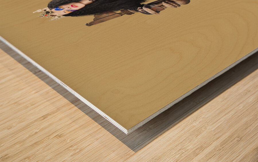 Fantasy queen on throne Wood print