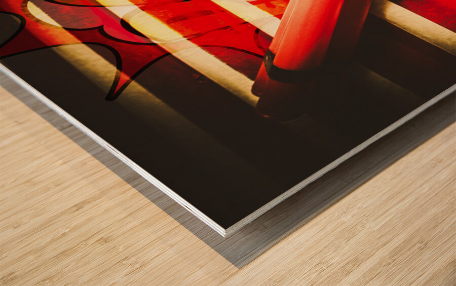 Danger bomb background Wood print