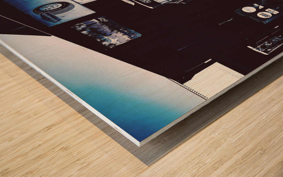 60s Australian FC Holden parked at old garage Wood print