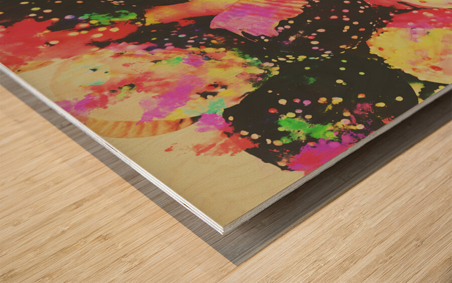 Rainbow color cupcakes Wood print