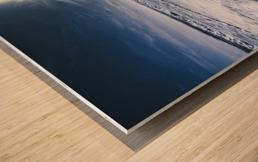 Midnight ocean fine artwork Wood print