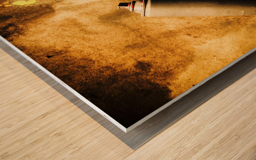 Spray can with army star graffiti Wood print