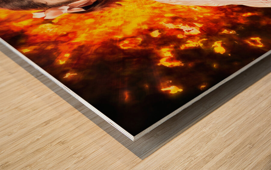 Crazy Business Worker Under Explosive Stress Wood print