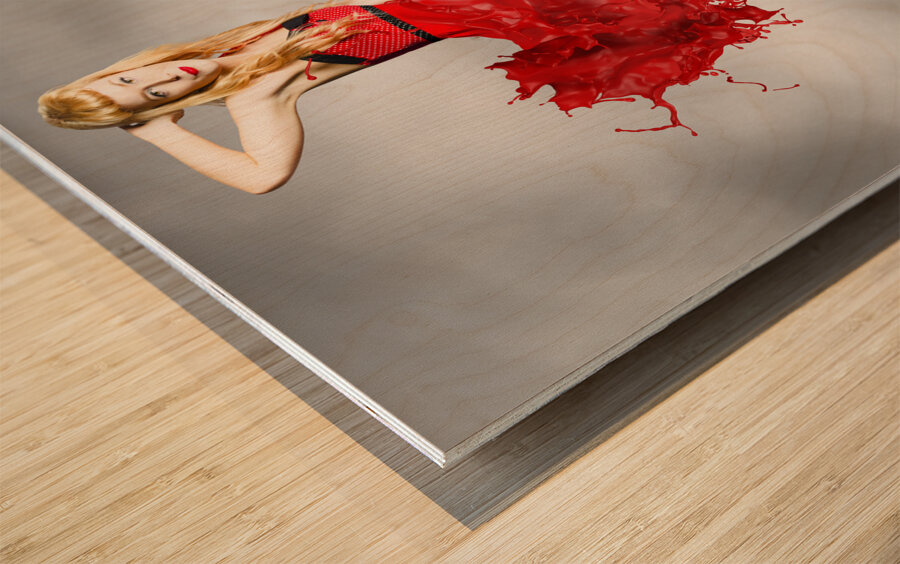 Paint dress pin-up Wood print