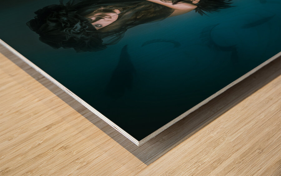 Soft dark beauty in full length creative fashion Wood print