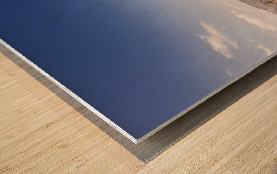 Picturesque hydroelectric dam Wood print