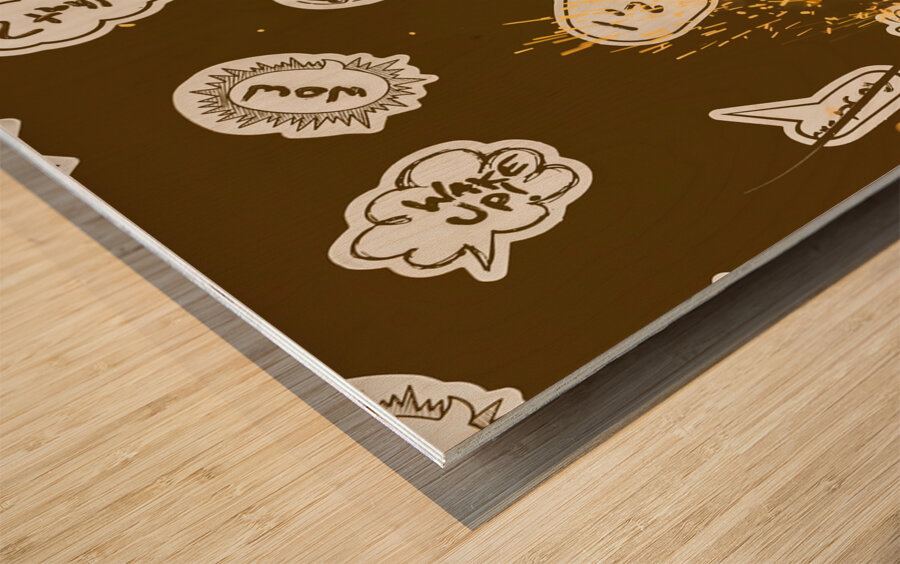 Comical charge Wood print