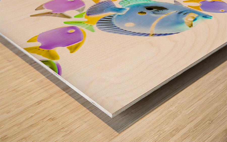 Sea swimmers Wood print