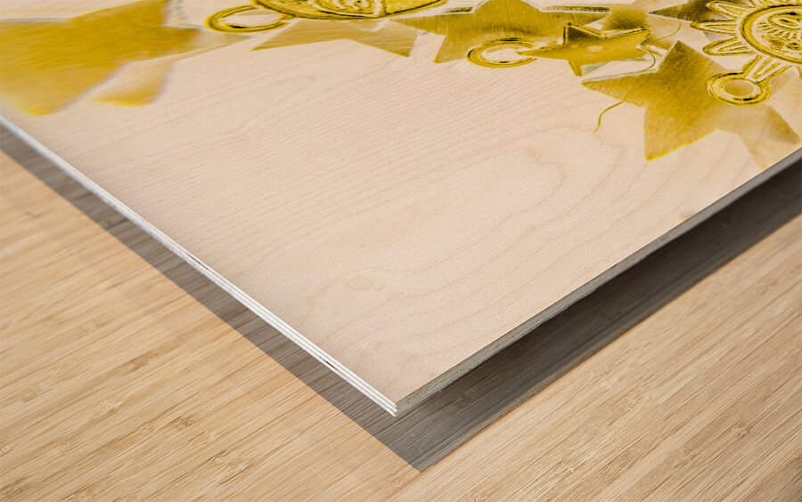 Golden galaxy Wood print