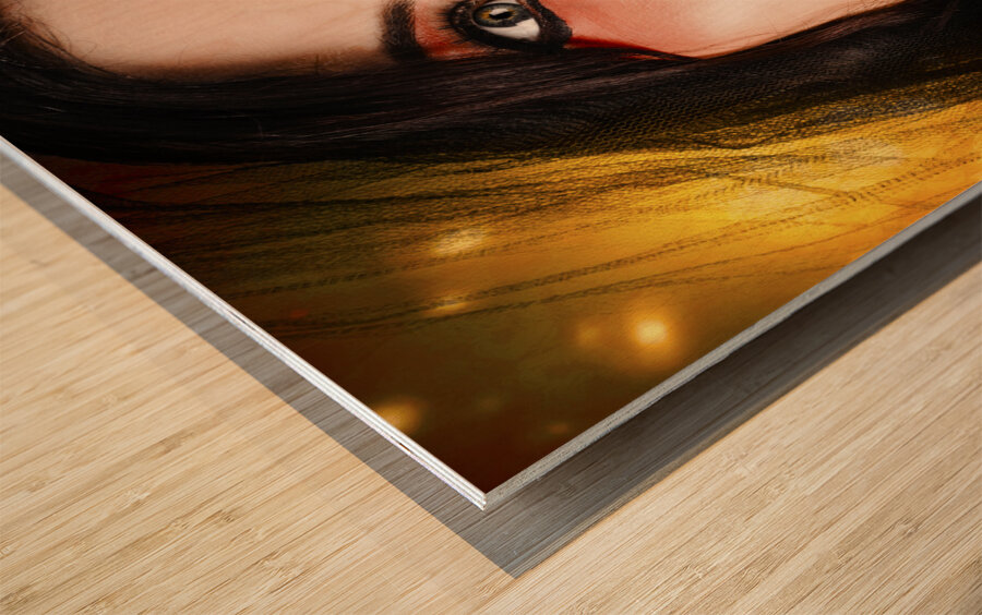 Beautiful Female Performer Face. Perfect Makeup Wood print