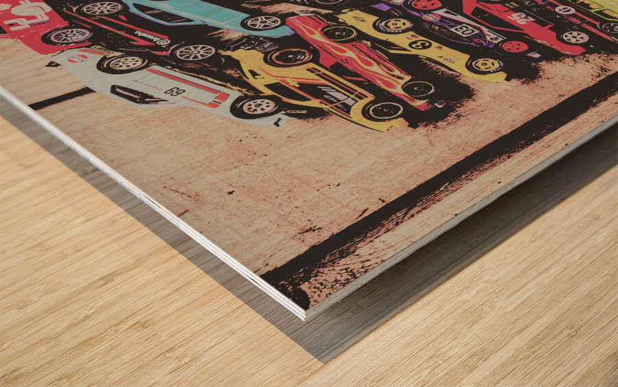 Stacks of cars Wood print