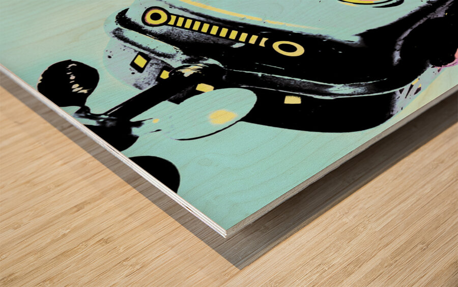 Retro robot reanimation Wood print