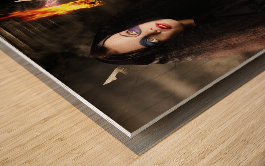 Dark ages jester searching a mysterious castle Wood print